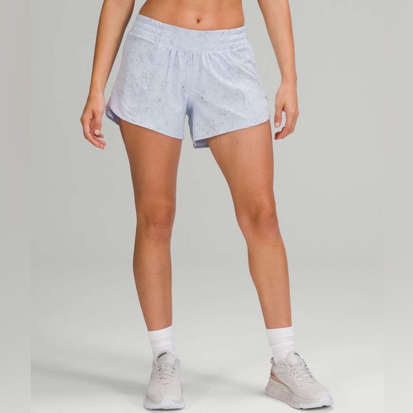 Lululemon Hotty Hot Low-Rise Lined Shorts 4” – Gravel Dust / Pastel Blue –Size 6 - Picture 6 of 8